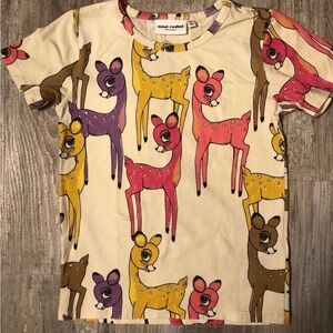 Mini Rodini Kids Shirt with Colorful Deer Print 116/122